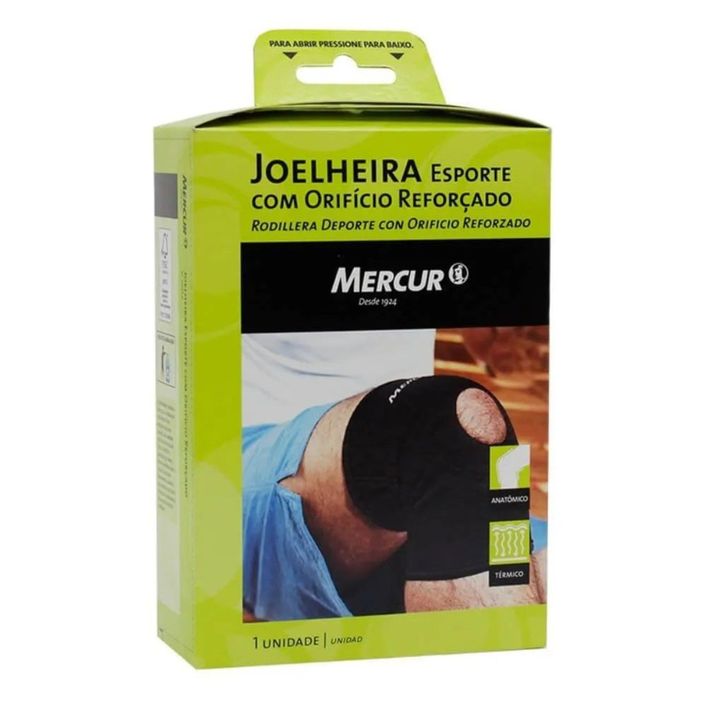 Joelheira Esporte com Orifício Reforçado Mercur Tamanho P