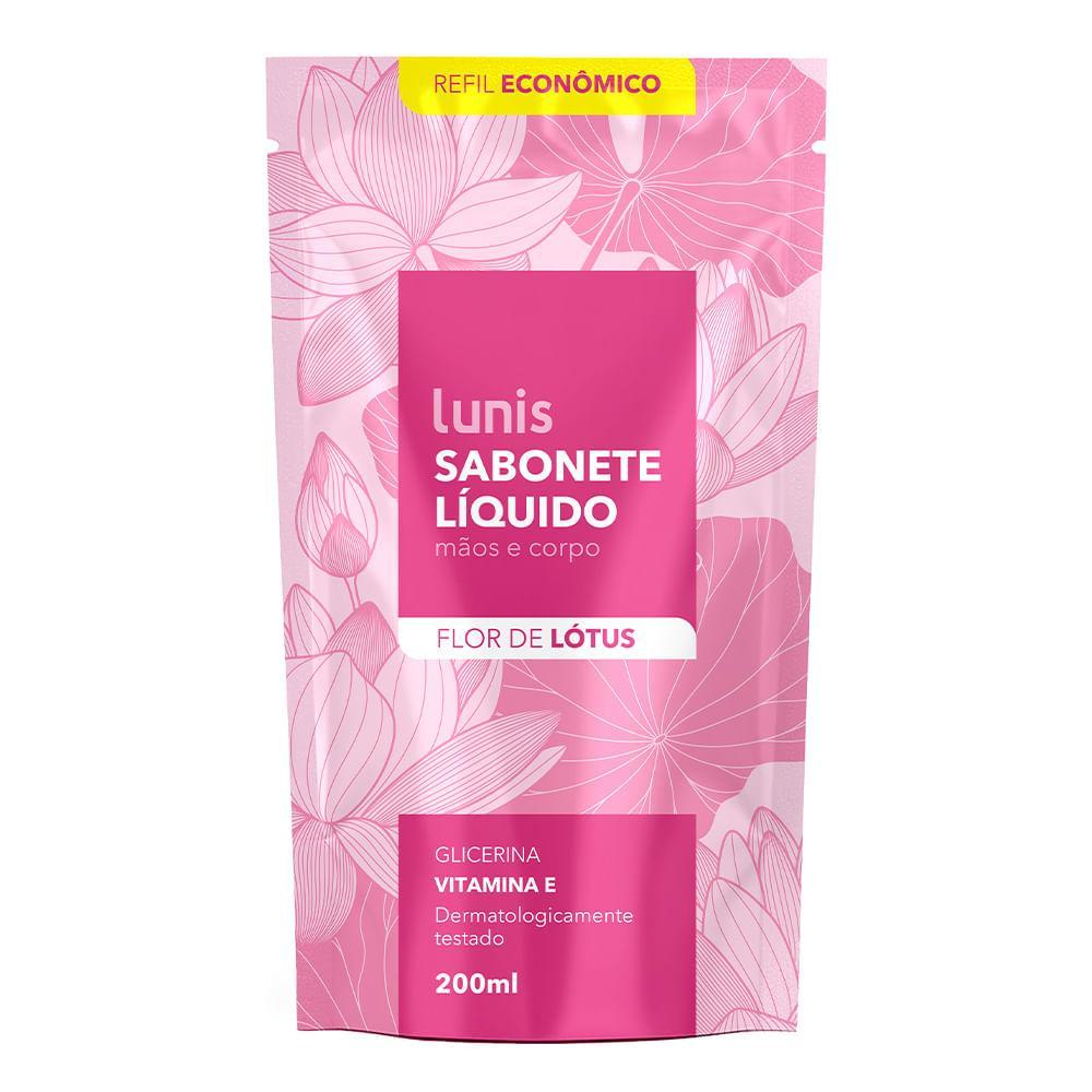 SABONETE LÍQUIDO LUNIS FLOR DE LÓTUS 200ML REFIL em Oferta na Shopee