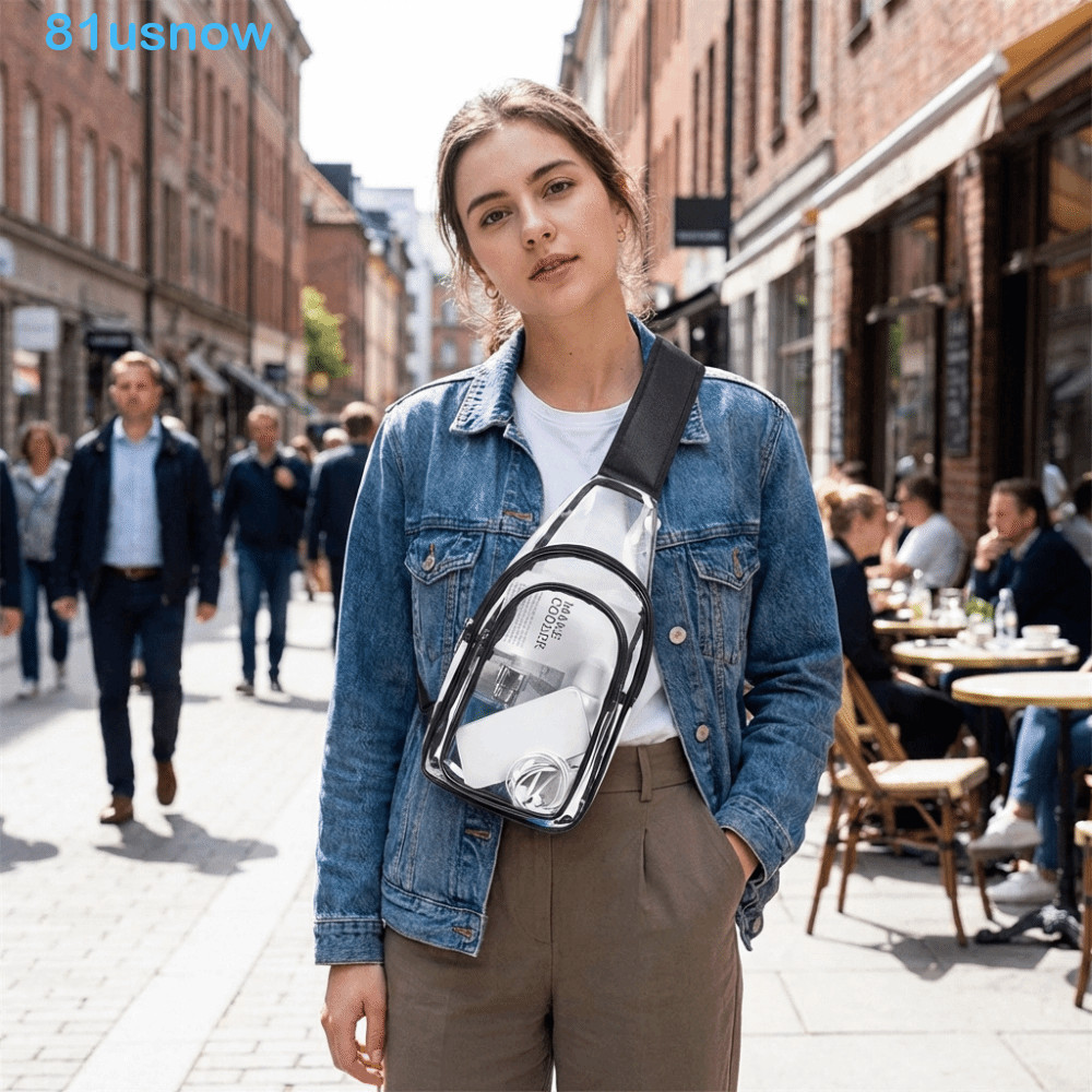 Bolsa Crossbody Transparente USNOW1 , De Peito Leve E À Prova D'água Ombro Em PVC Para Uso Múltiplo
