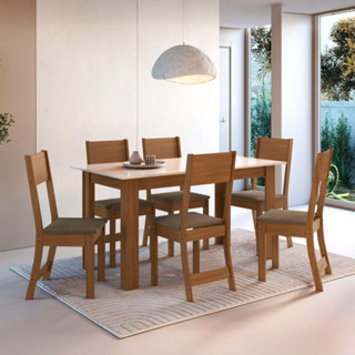 Conjunto de Mesa 6 Cadeiras Belgica Indekes 1,50cm em Oferta na Shopee