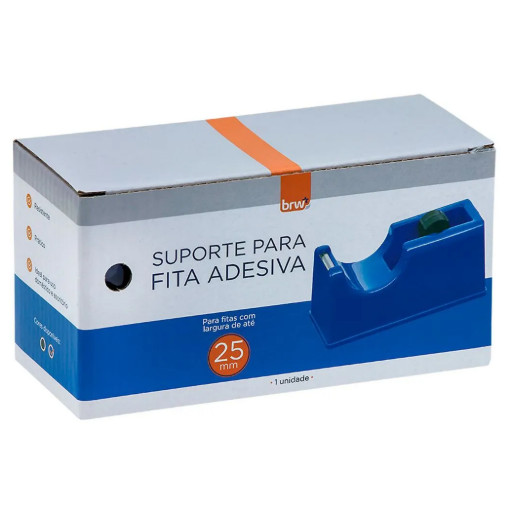 Suporte para Fita Adesiva Médio BRW SF2002 – Porta Fita para Escritório, Escola e Papelaria – Base Resistente