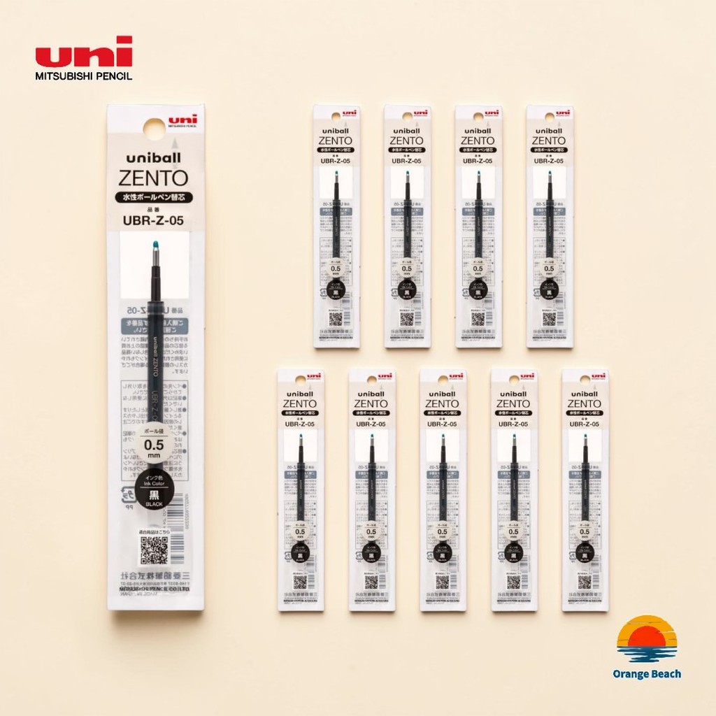 Uni-ball ZENTO Refill UBR-Z-38/05/07/Kit 10 Unidades/Escrita Macia/Made in Japan