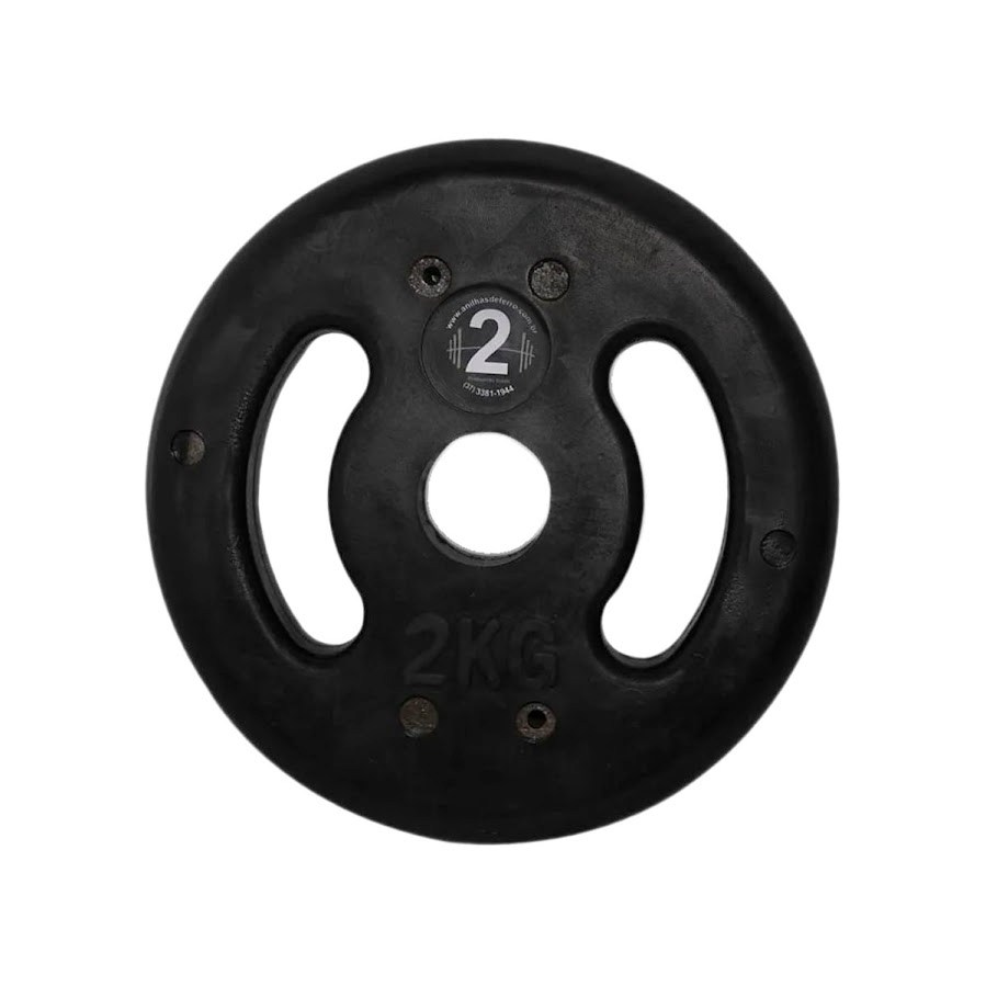 Anilha de Ferro Fundido Injetada Alça Lateral 2,0Kg
