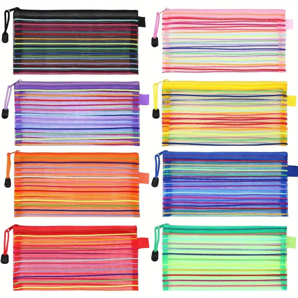 4/5/6 Kit Estojo Multiuso Bolsinha Nylon Colorido Necessaire Promoção