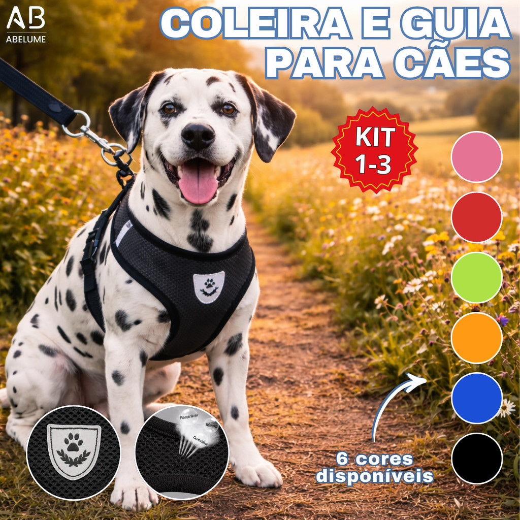 Peitoral Coleira Com Guia para Caes e Gatos Regulavel Confortavel Ajustavel Cachorro Pet Pequeno em Oferta na Shopee