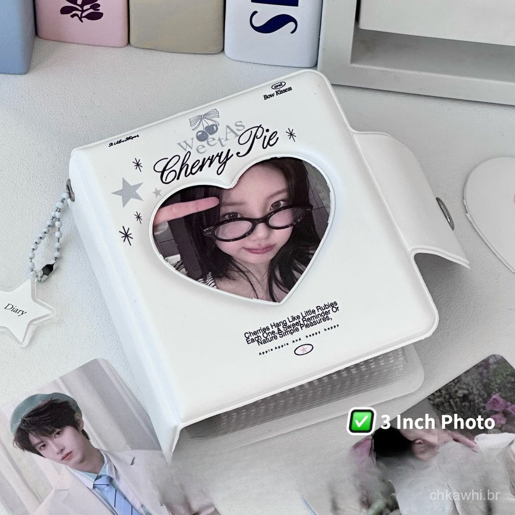 Ins amor coração arco cartão livro 10cm Polaroid estrela perseguindo Photocard armazenamento álbum de fotos