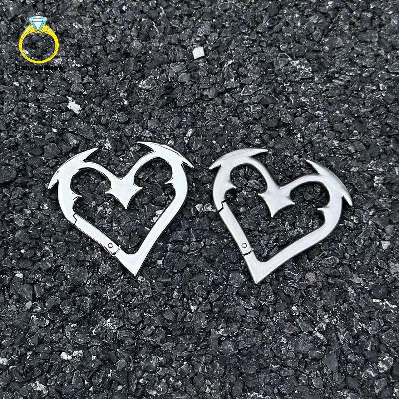 [BANY] Chaveiro Geométrico De Coração De Amor Da Indústria Pesada Bule Criativo Pingente De Metal Punk Ro Y2K Bolsa Char
