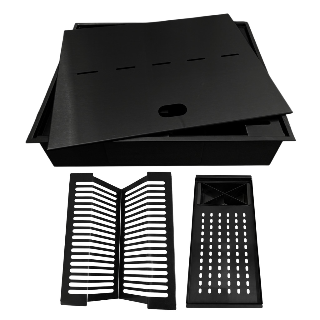 Calha Embutir Úmida Escorredor De Aço Inox 304 50x40cm Com Tampa em Oferta na Shopee