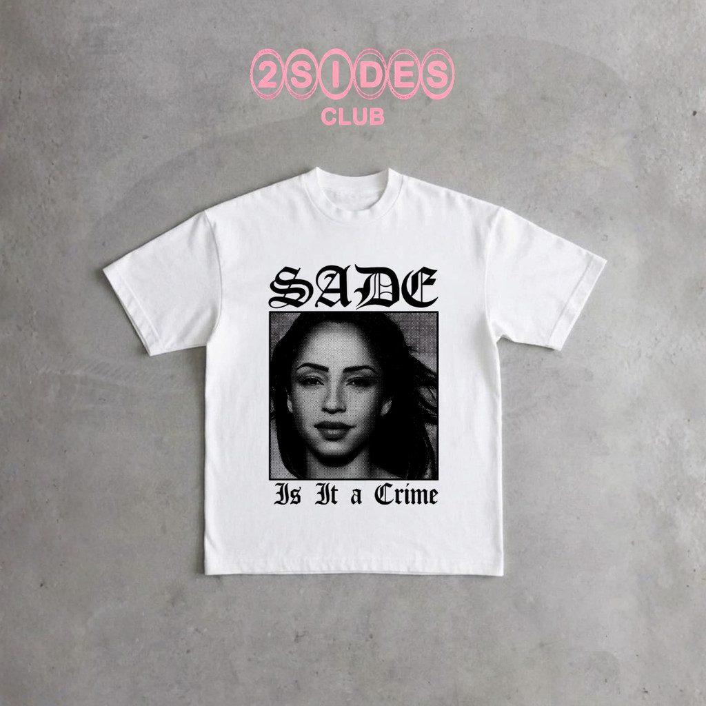 (2SIDES) Camiseta Casual 100% Algodao SADE Love Deluxe 00s Y2K Tendencia Premium T-Shirt Estilosas