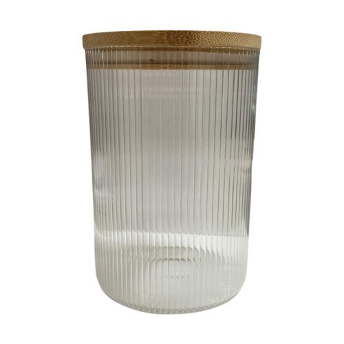 Pote Vidro Borossilicato Resistente Tampa Bambu Sustentavel Vedacao Hermetica Capacidade 1000ml Organizacao Cozinha