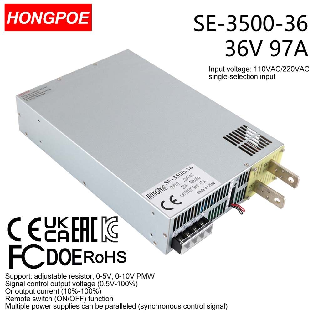 0-36V 92A 3500W Ajustável AC-DC 5V 10V PLC/PMV Transformador De Controle De Sinal , Adequado Para motor/Bateria/solar/in