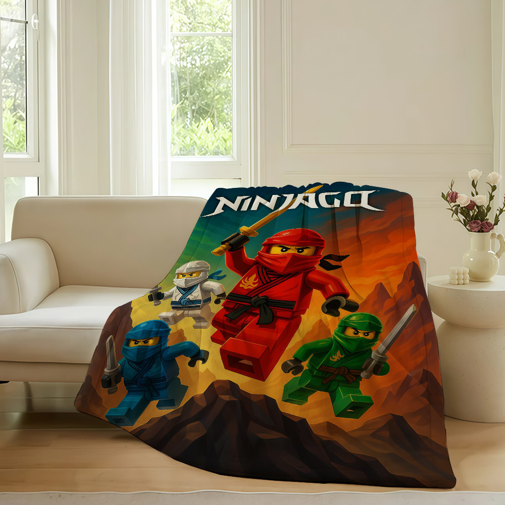 Cobertor Legal De Desenho Animado N-ninjago L-LegoS Para Sofá , Cama De Escritório , Avião , Viagem , Sono , Leitura , R