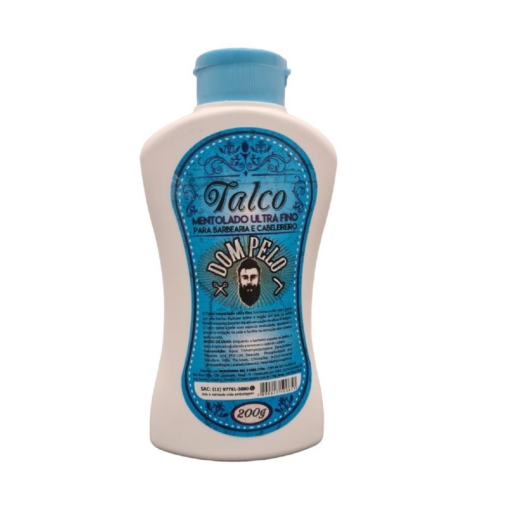 Kit 2 Talco Mentolado Dom Pelo 200g Barbeiro Profissional Refinado Envio Imediato