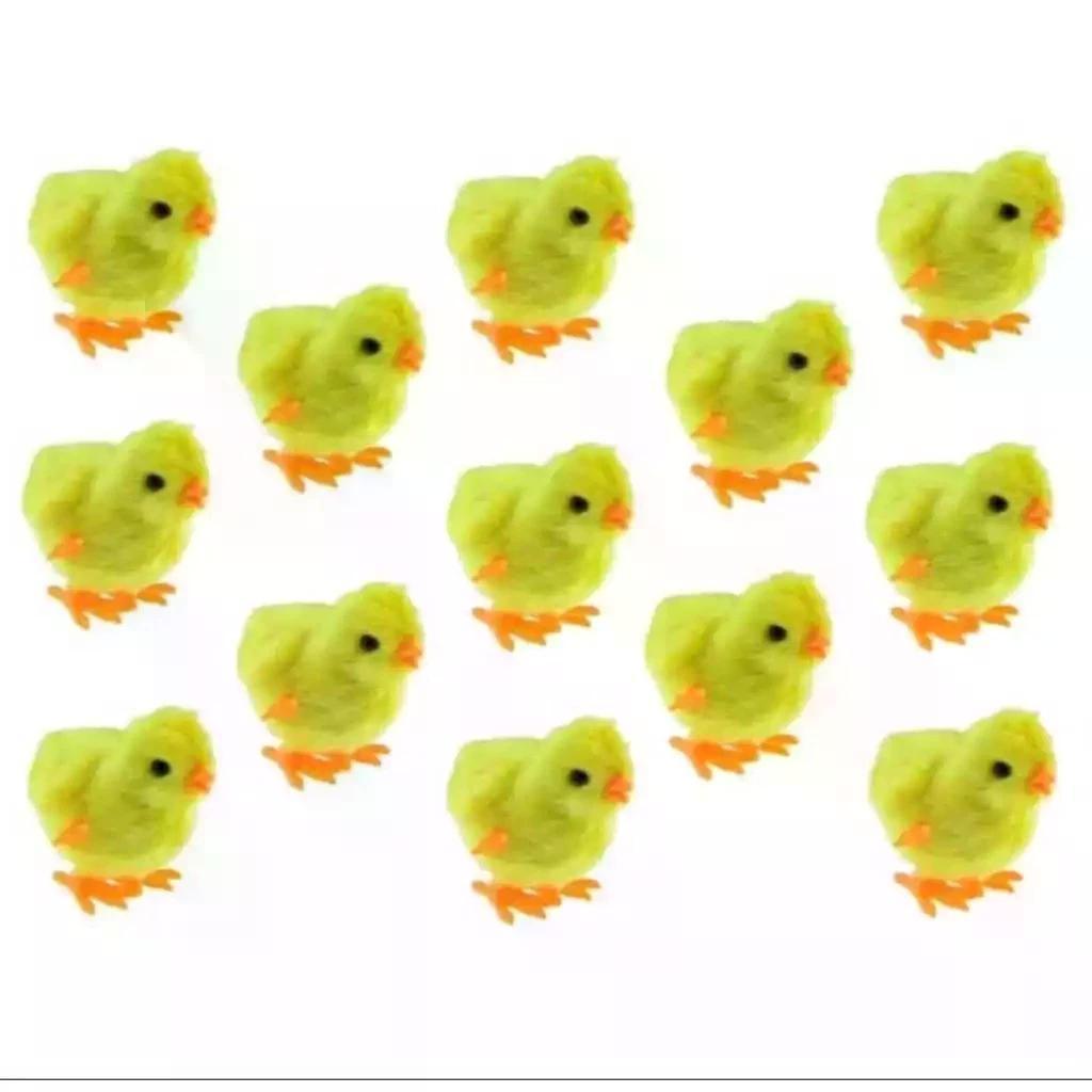 Kit 10 Pintinhos Amarelinhos Pula Pula – Pelúcia a Corda Brinquedo Infantil
