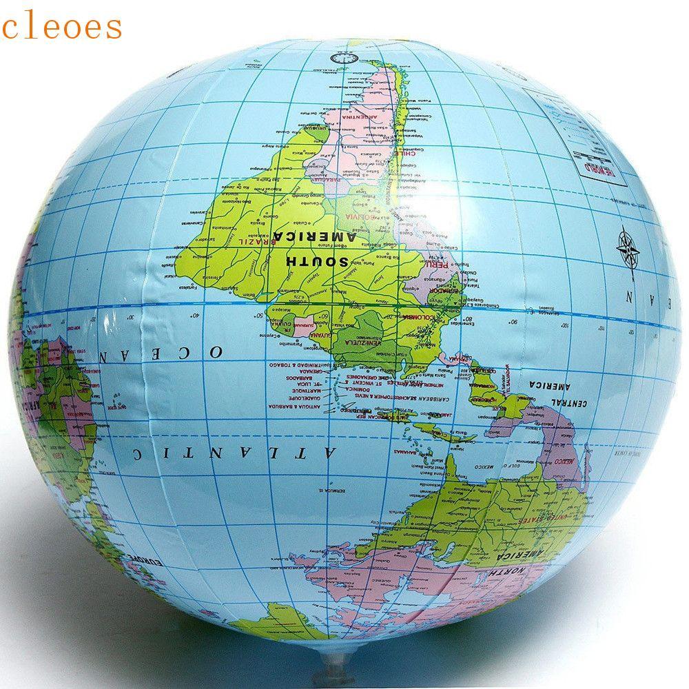 CLEOES Globo Balão Bola Durável De Praia Explodir PVC Crianças Geografia 40cm Mapa Mundial