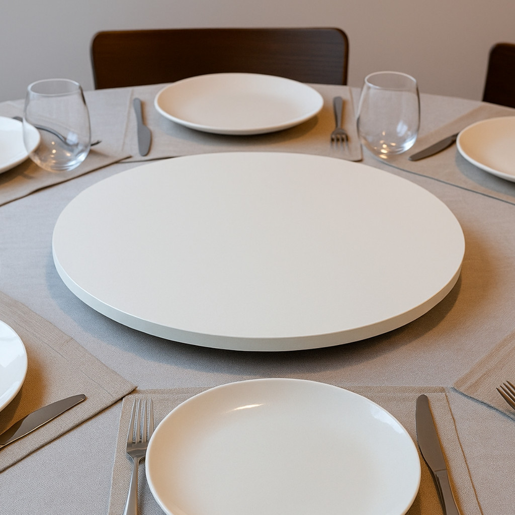 Prato Centro de Mesa Jantar Girátorio Branco 30cm Bandeja Decorativa Mesa Posta Decoração