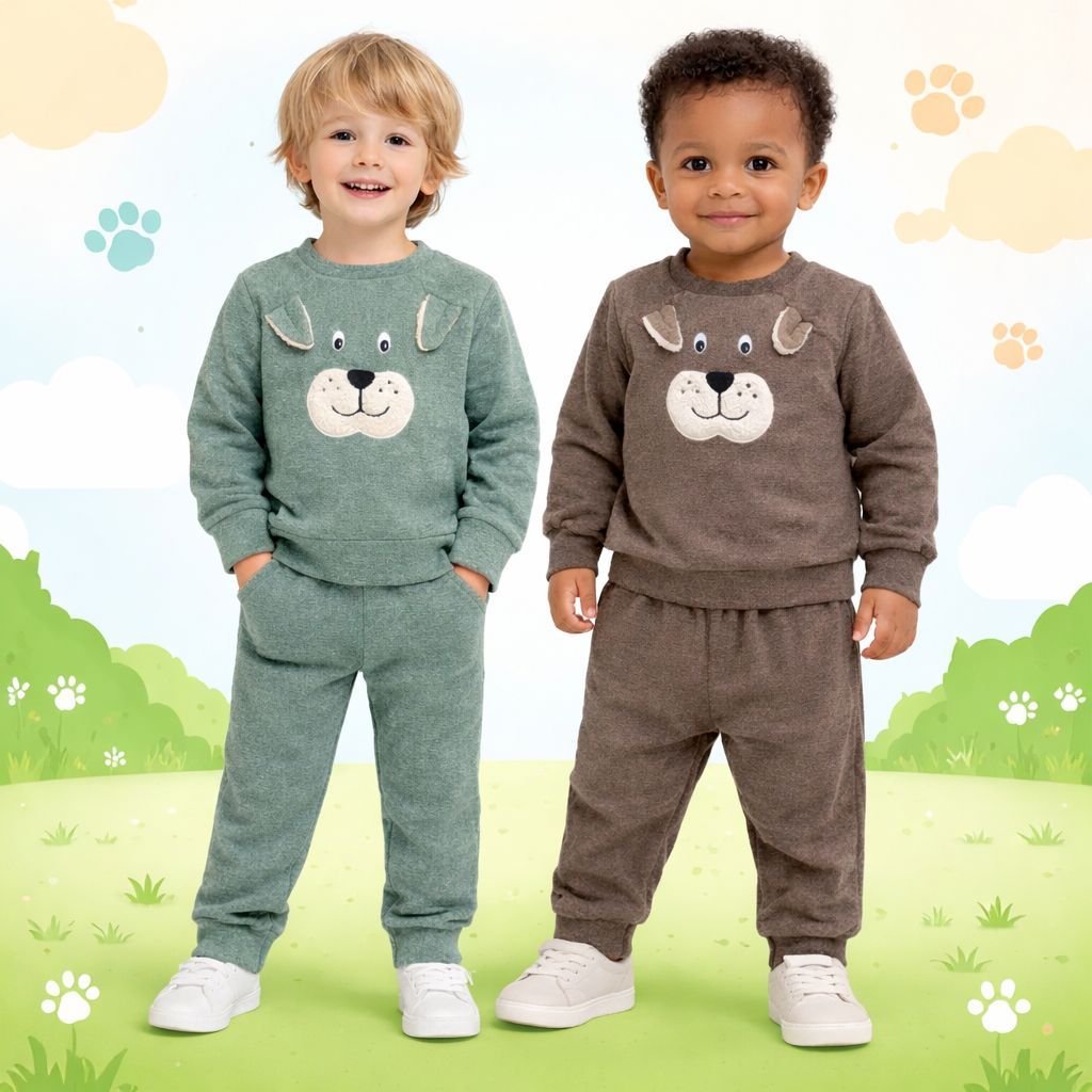 Conjunto Bebê Menino Moletom Flanelado Inverno Roupa de Frio Quentinho Infantil Conjunto B...