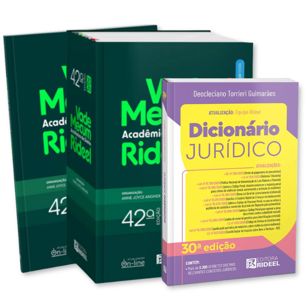 Vade Mecum Acadêmico Direito Rideel 42a Edição 2026 + Dicionário de Termos Jurídico em Oferta na Shopee