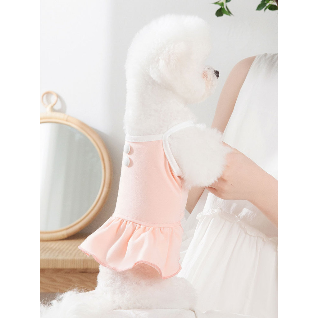 Pet Sling vestido pet Teddy Bichon gato Poodle Pomeranian Schnauzer filhote de cachorro roupas para cães primavera verão