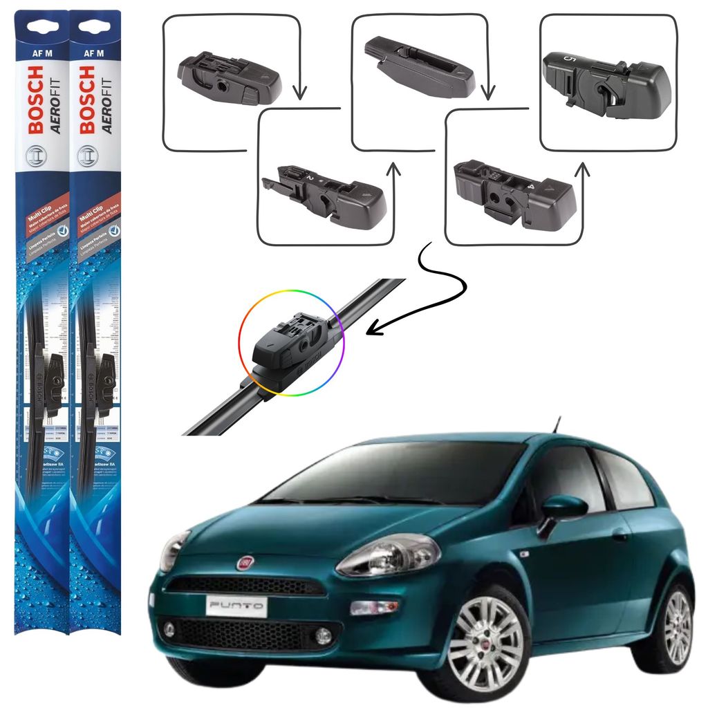 PAR PALHETA LIMPADOR PARABRISA PALETA DIANTEIRA CHUVA FIAT PUNTO 2008 2009 2010 2011 2012