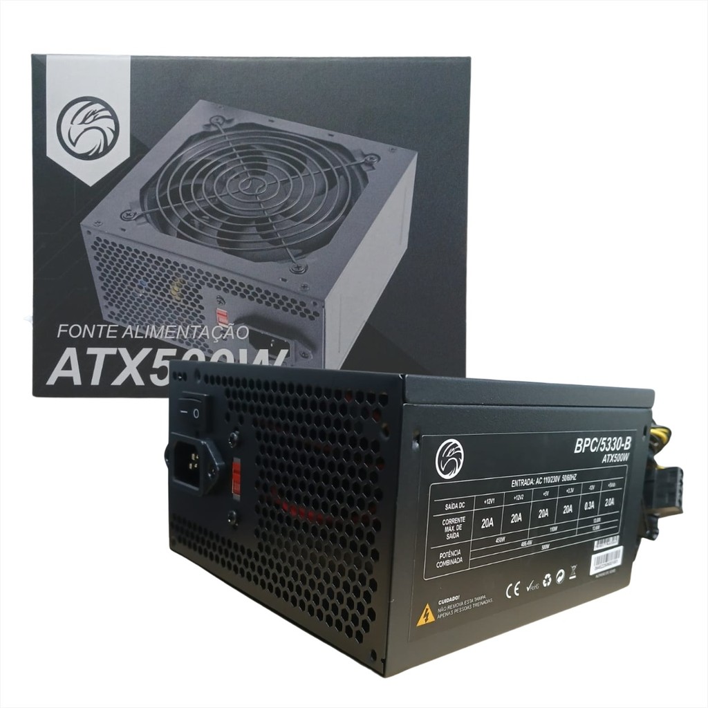 Fonte 500W Brazil PC BPC/5330-B - ATX - Preto - Bivolt