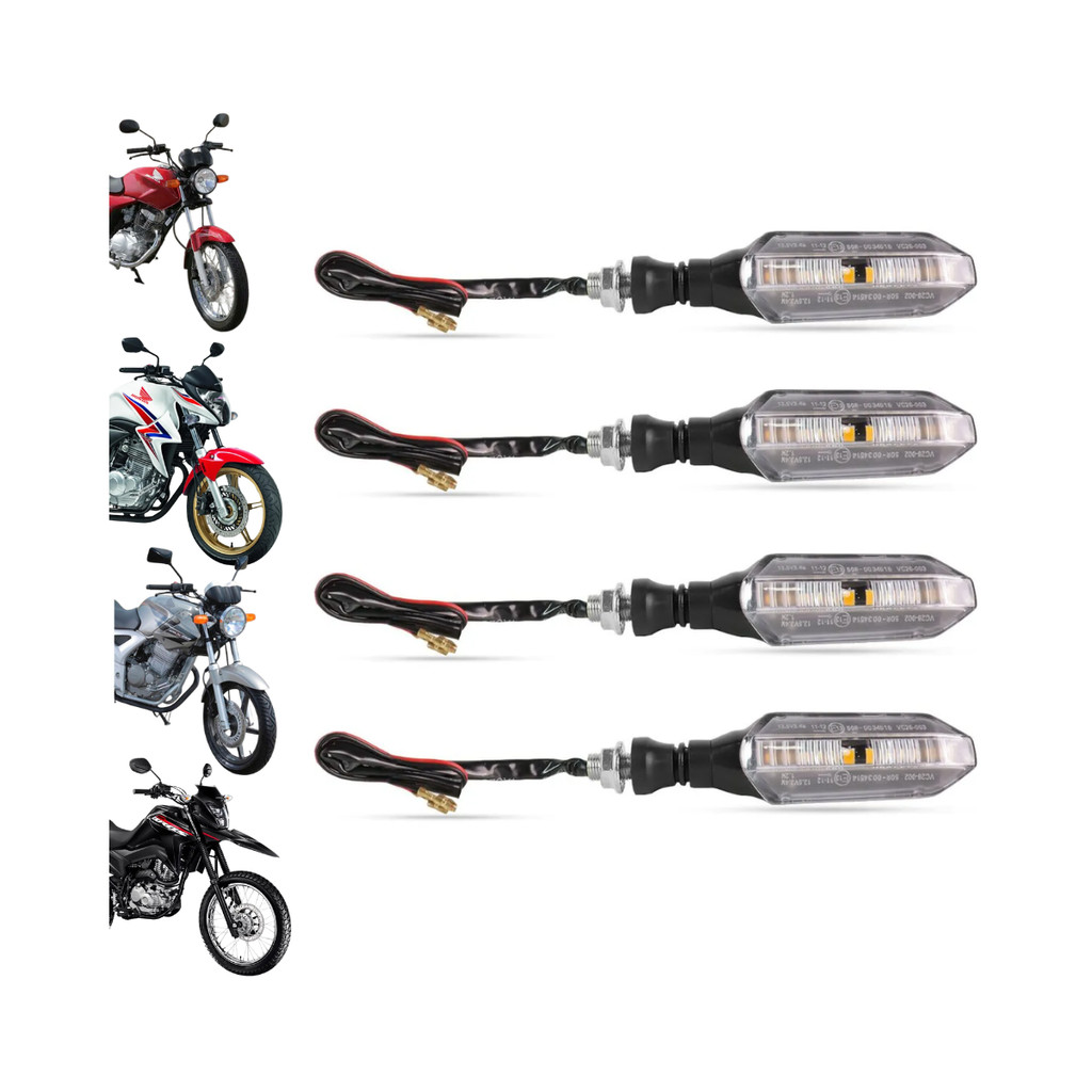 4 Pisca Seta Mod Cb250 Led Xre300 Xre190 Cb250 Cbx200 Cbx250 Twister CG Fan Titan Start Universal