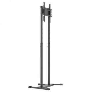 UNI PRO T 2  multivisao suporte de chao com rodízios Pedestal de chão para TV tela plana 56 pol 1200 a 1800 cms PRETO