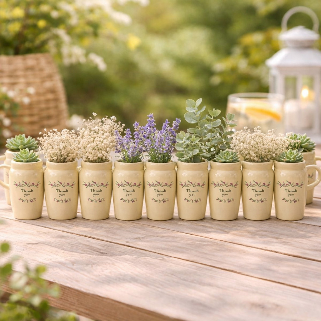 10 Vasos Decorativo Pequeno Cerâmica Com Alça Mini Vasinho Plantinha Decoração Casa Mesa Presente
