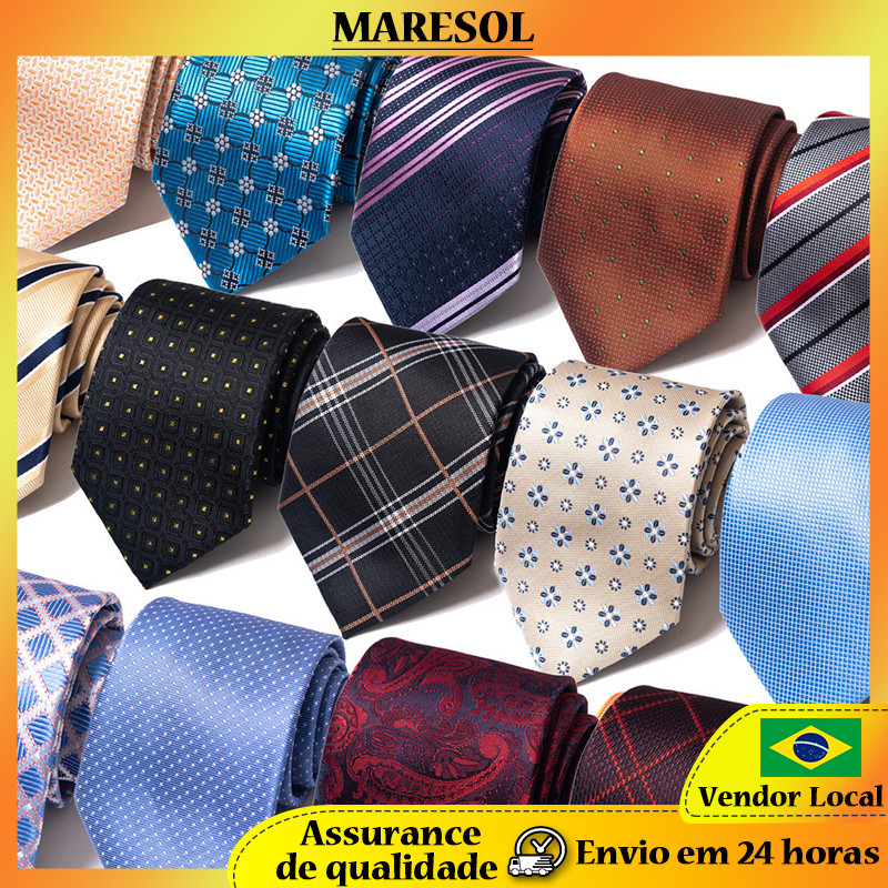 Gravata masculina MARESOL, gravata Formal de poliéster, noivo, casamento, listras festivas, gravata de 8 cm