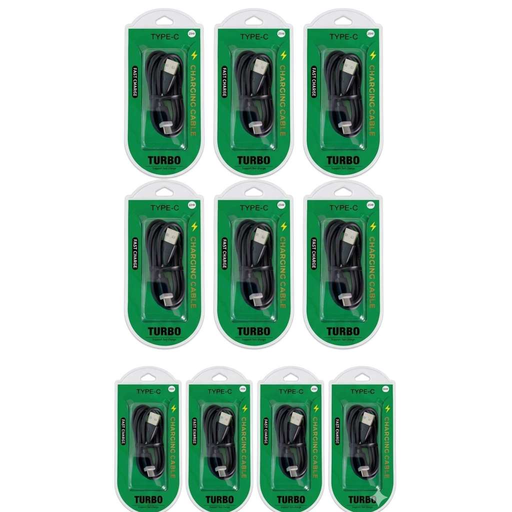 Kit10 Cabo Usb Tipo C Turbo 25w Carga Rápida Atacado Revenda
