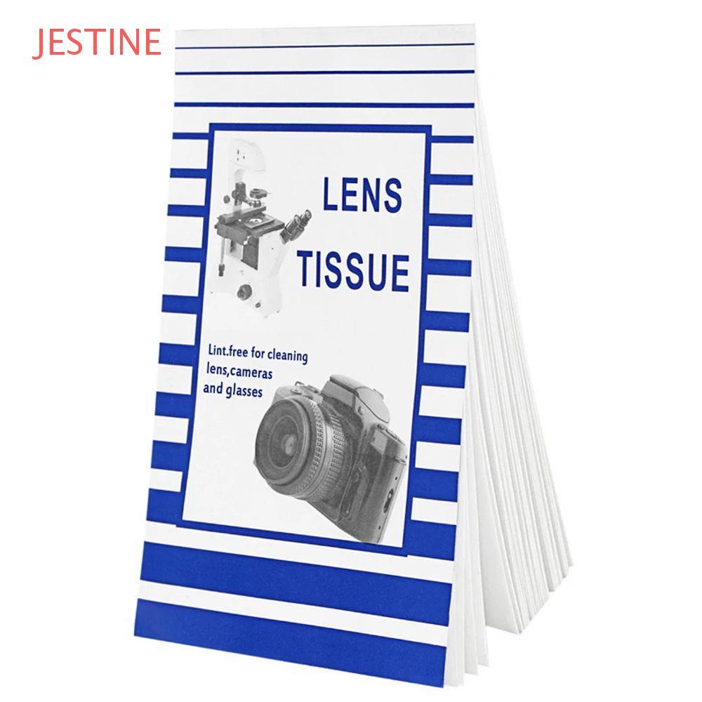 JESTINE Acessórios De Tecido Para Lente De Câmera Kit De Limpeza De 50 Folhas De Filtro Branco Sem Poeira