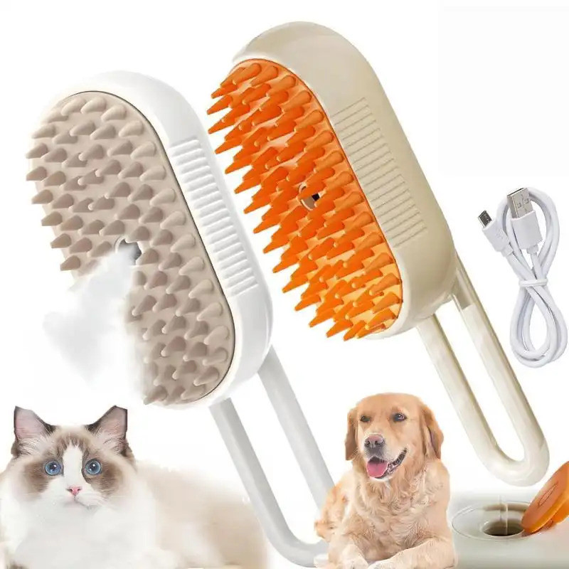 Pet Steam Brush,Cat Dog Hair Remover, Adjustable Pet Hair Remover,Pet Steamy Mist,Steam Pet Brush For Pet Hair 3-in-1 St — R$ 127,00 em Shopee, 10% OFF