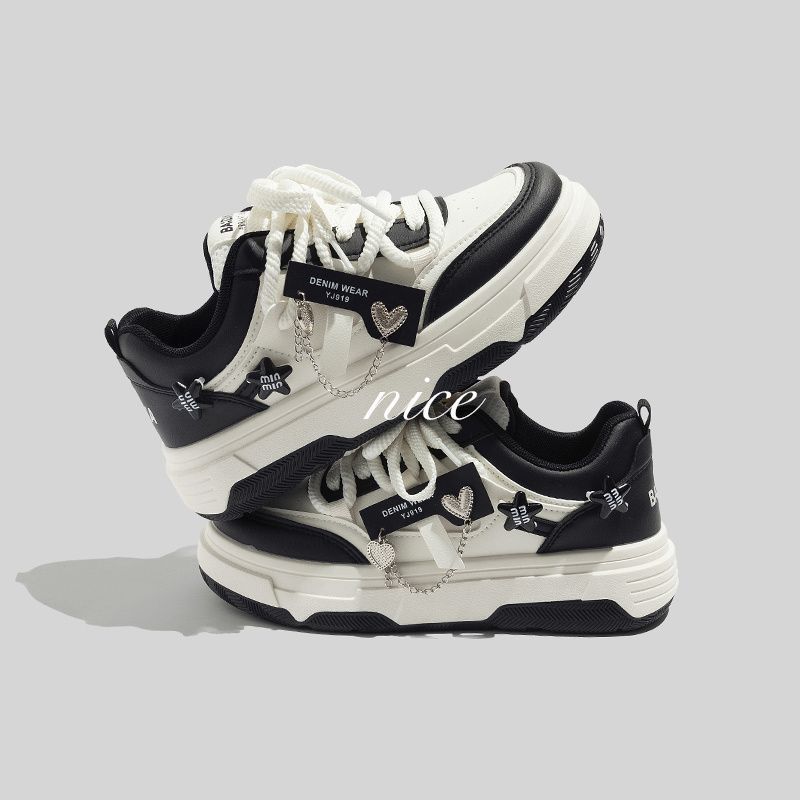 Merad sapatos brancos femininos 2024 novo estilo de venda quente sapatos de outono feminino All-match nicho de sola gros