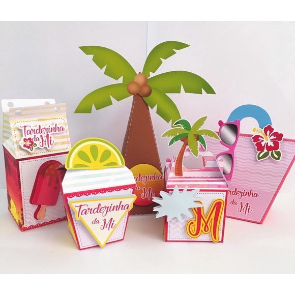 Caixinhas personalizadas, milk, cone e sushi, lembrancinhas, decoração Kit de festa aniversário Tardezinha