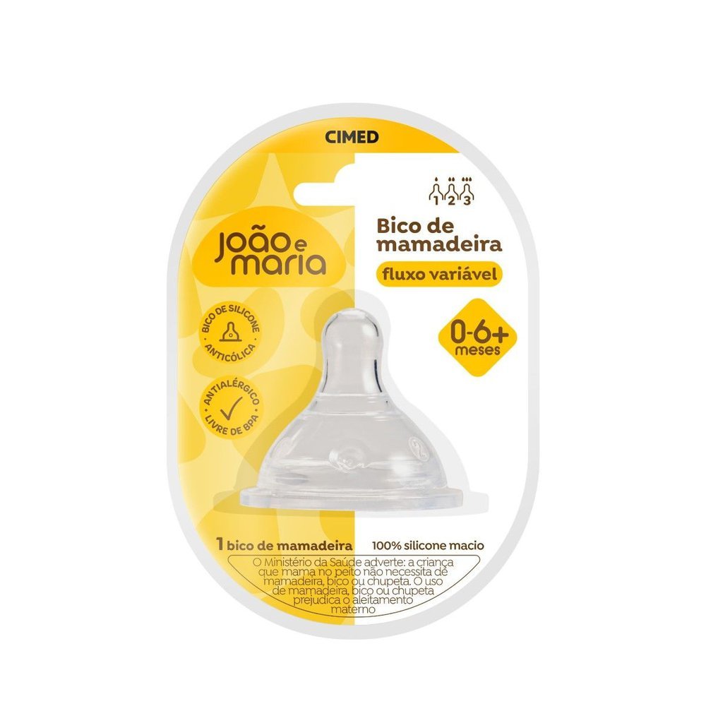Bico de Mamadeira Cimed  João e Maria Fluxo Variável 0 a 6+ Meses 1 Unidade em Oferta na Shopee