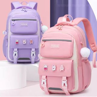 Mochila Escolar Menina Abertura 180° Com Pompom Grande CapacidadeJuvenil Leve Reforçada Princesa Viagem Passeio em Oferta na Shopee