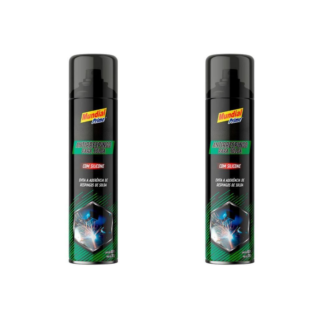 Kit 2 Antirrespingo De Solda 400ml Com Silicone Spray Anticorrosivo 250g - Mundial Prime