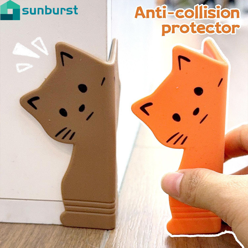 Protetor Anticolisão De Gato Fofo De 4-1 Unidade-Decoração Anti-Colisão De Silicone-Rodapé De Canto De Parede-Almofada D