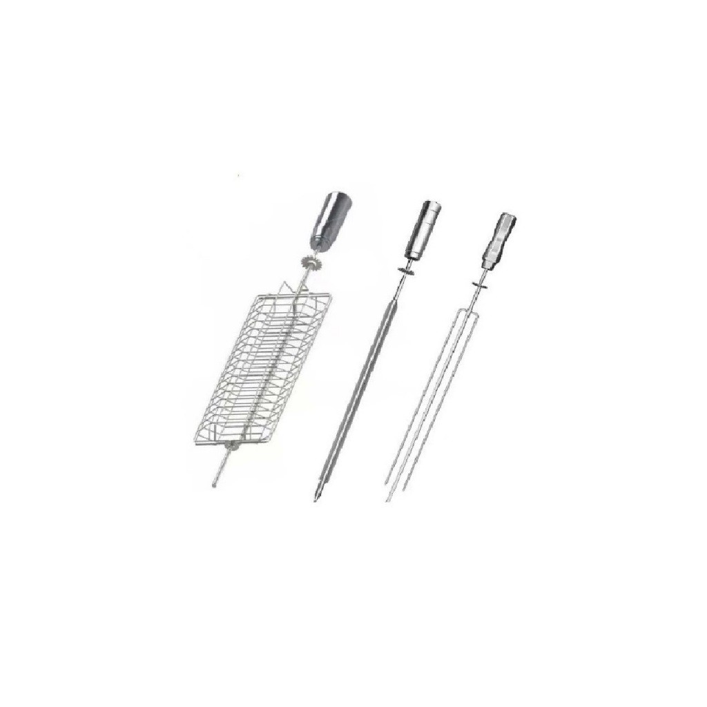 Kit De Espetos Inox Grelha/espada/tridente Lider Grill para Grill Giratório