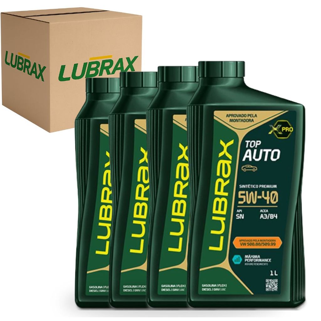 Kit 4 Oleo 5w40 Motor Lubrificante Sintetico A3/B4 VW Lubrax em Oferta na Shopee