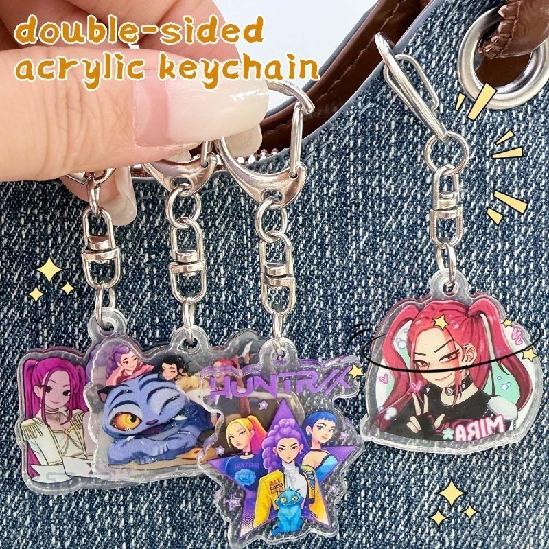 1-4 Unidades De Chaveiros De Caçadores De Demônios De Dupla Face-Chaveiro De Figura De Anime K-Pop Acrílico-Acessórios D