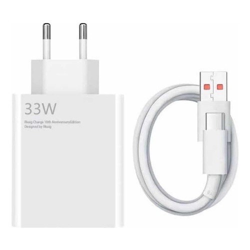 Carregador Turbo 33w compativel para Xiaomi Redmi Note 10s 9s Note 11 12