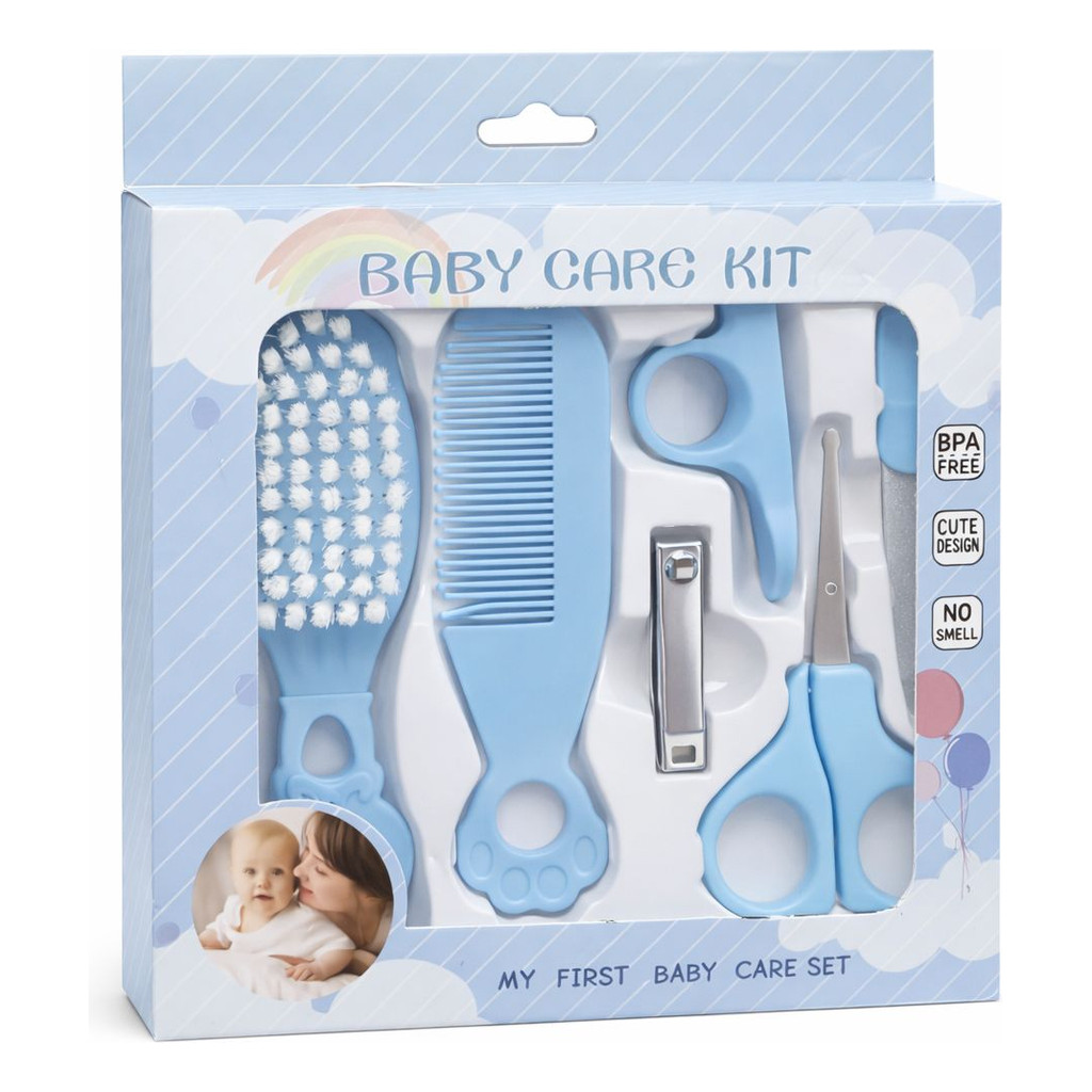 Kit Higiene Bebê 5 Peças Escova, Pente, Tesoura E Cortador