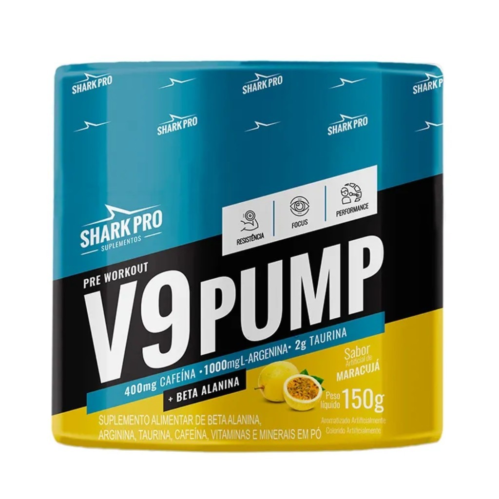 V9 Pump Pré Treino Pote 150g Shark Pro em Oferta na Shopee