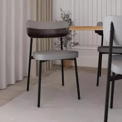 Conjunto 4 Cadeiras de Jantar Tecido Sintetico Alloa Est.Preta