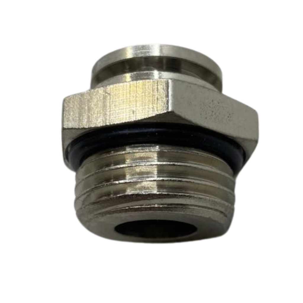 Conexão Reta Metálica Engate Tubo 8mm Rosca 1/2 Bsp Pneumática Latão