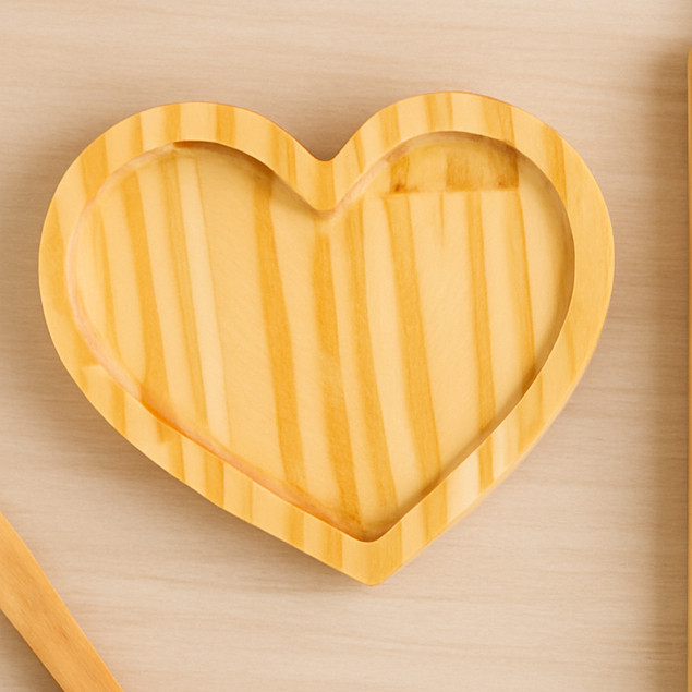 Petisqueira Aperitivos Formato Coração Para Servir Decorar Madeira Pinus em Oferta na Shopee