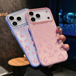 Caso Glitter Para iPhone 17 16 15 13 11 14 12 11 Pro Max Plus XR Ar Rosa Leopardo Impressão Luxo Capa Macia em Oferta na Shopee