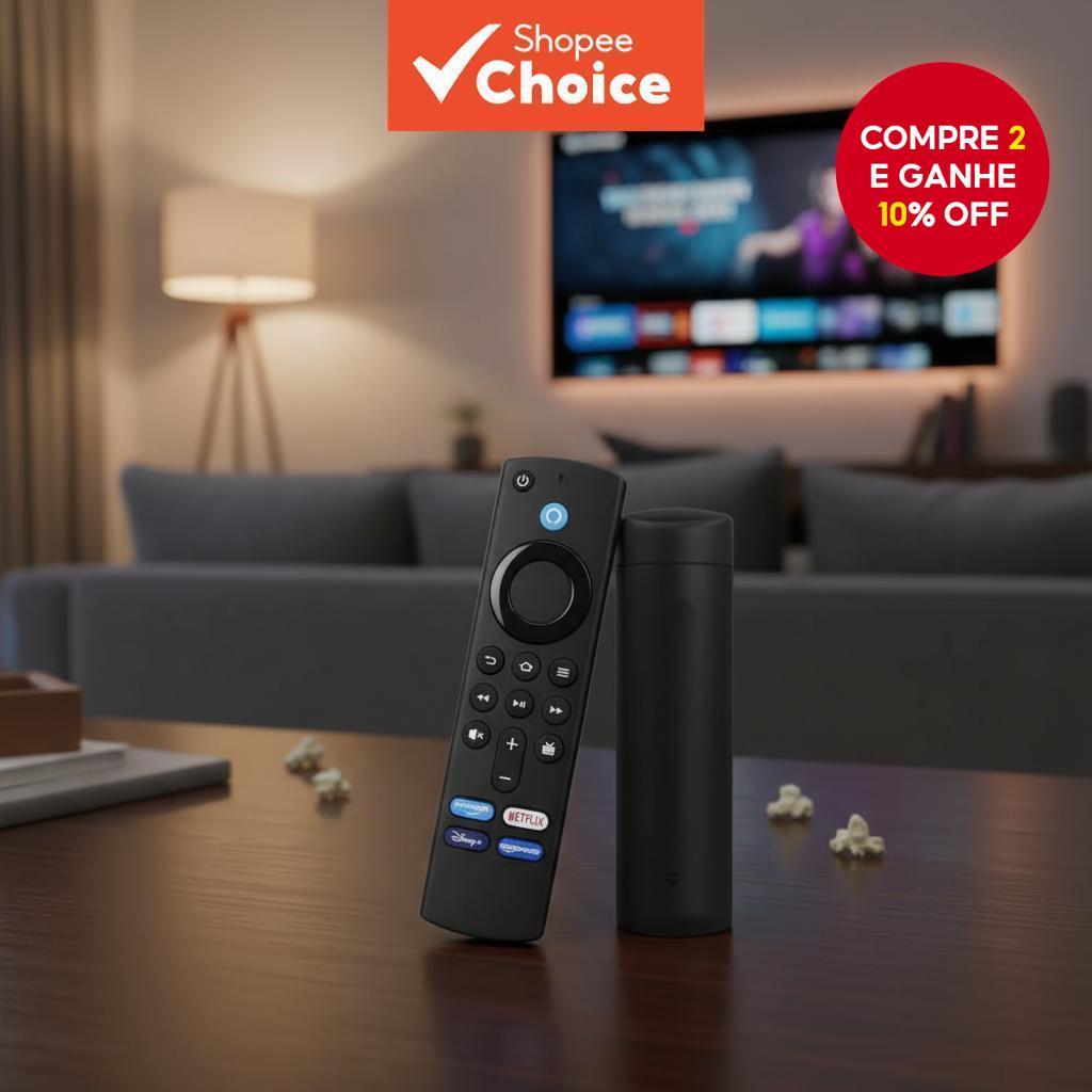 Controle Remoto Universal Compatível com Smart TV 4K Stick MAX Lite Fire TV 3a Geração Cube Alexa Voice