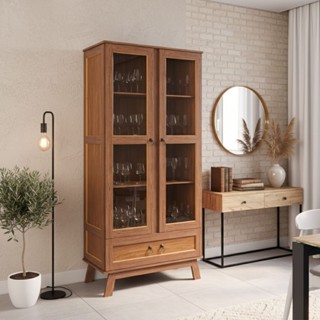 Cristaleira Roma 2 Portas 1 Gaveta em Oferta na Shopee